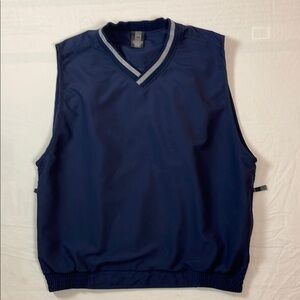 Nike Mens Golf pullover vest with 2 zipper pockets navy blue size large